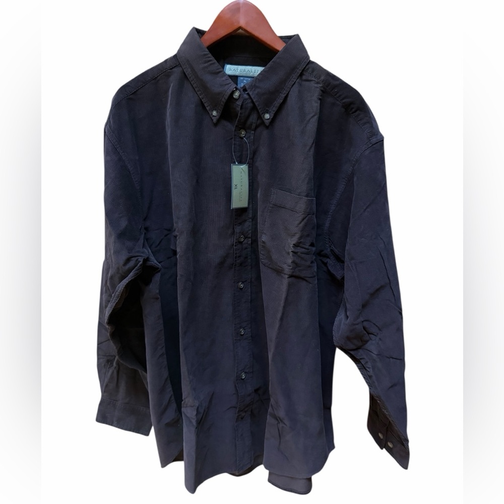 Deadstock‎ Mid-90s/Y2K Naturalife 100% Cotton Brown Corduroy Button Down Shirt